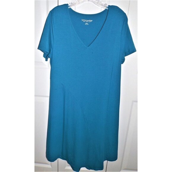 Soft Surroundings M Teal Reef "Happy Place" dress short sleeves - Picture 1 of 5